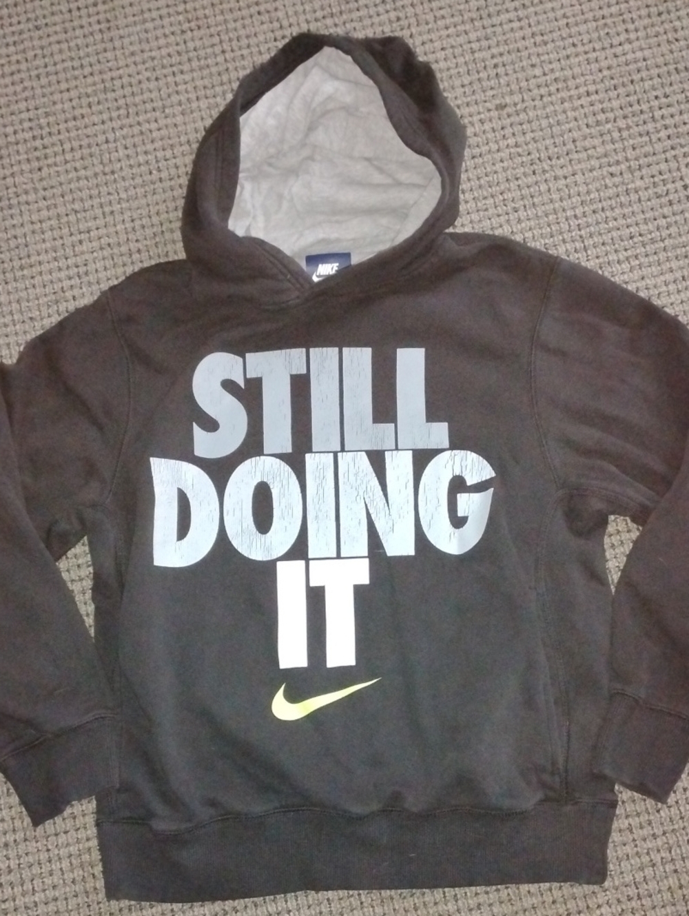 Nike Black Hoodie with White Graphic and Lime Swoosh Fall 2013